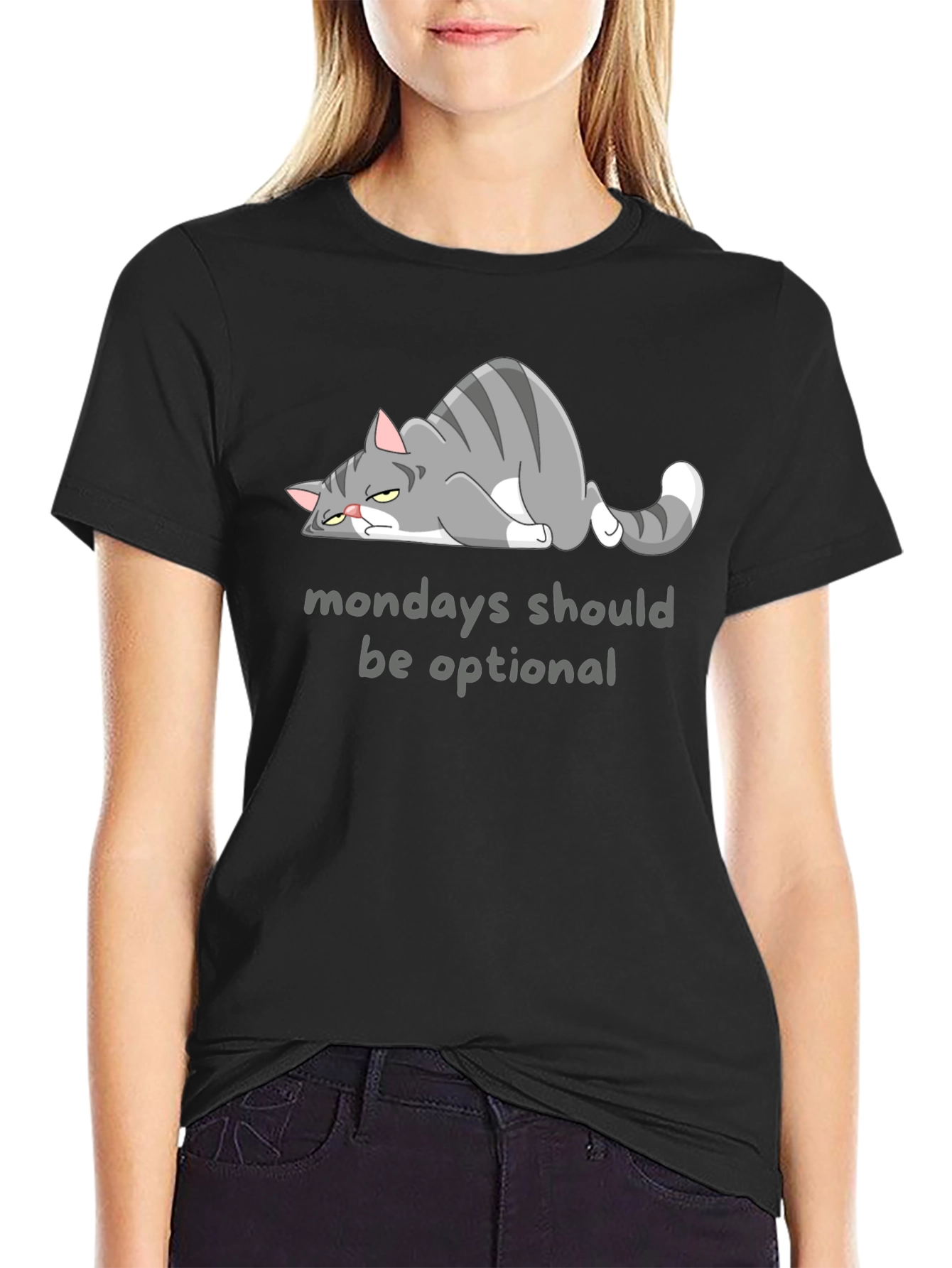 Monday Blues T-Shirt: Funny Cat Graphic Tee