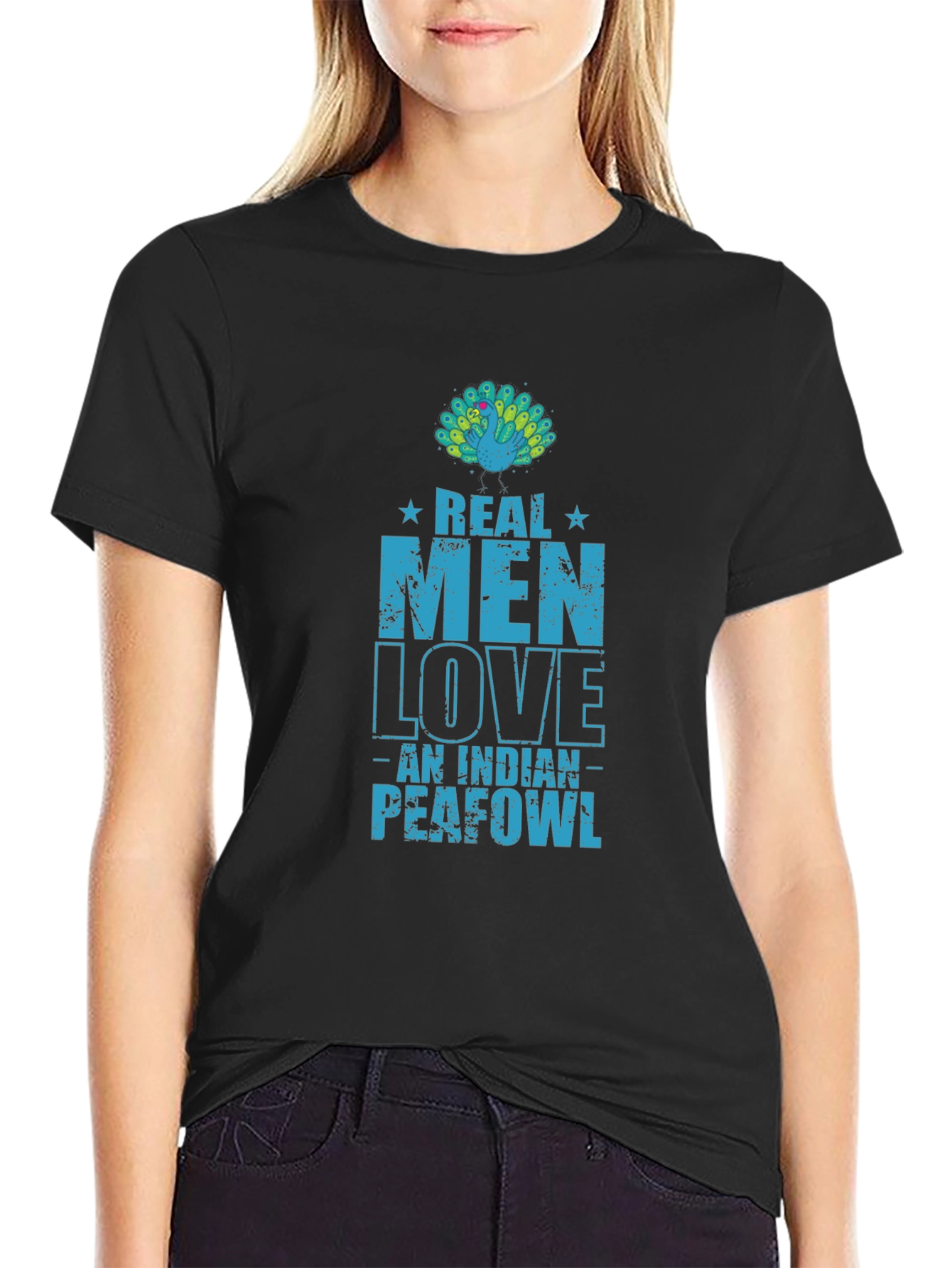Real Men Love Indian Peafowl T-Shirt