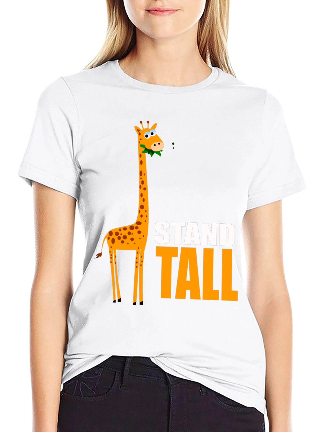 Stand Tall Giraffe Graphic Tee - Black