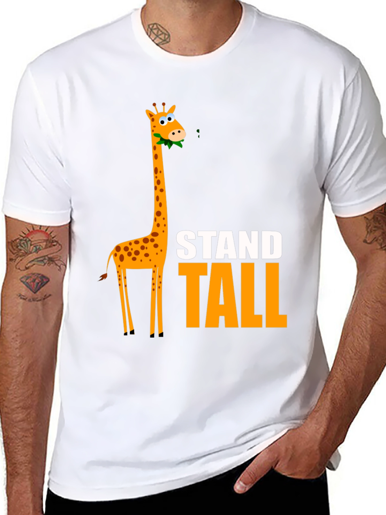 Stand Tall Giraffe Graphic Tee - Black
