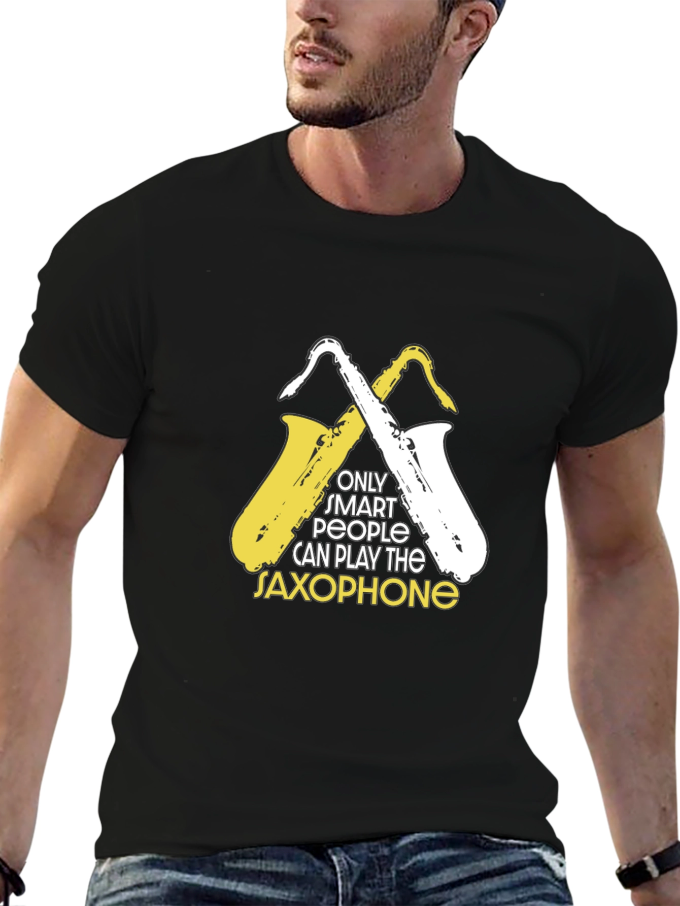 Smart Saxophone Player Graphic Tee