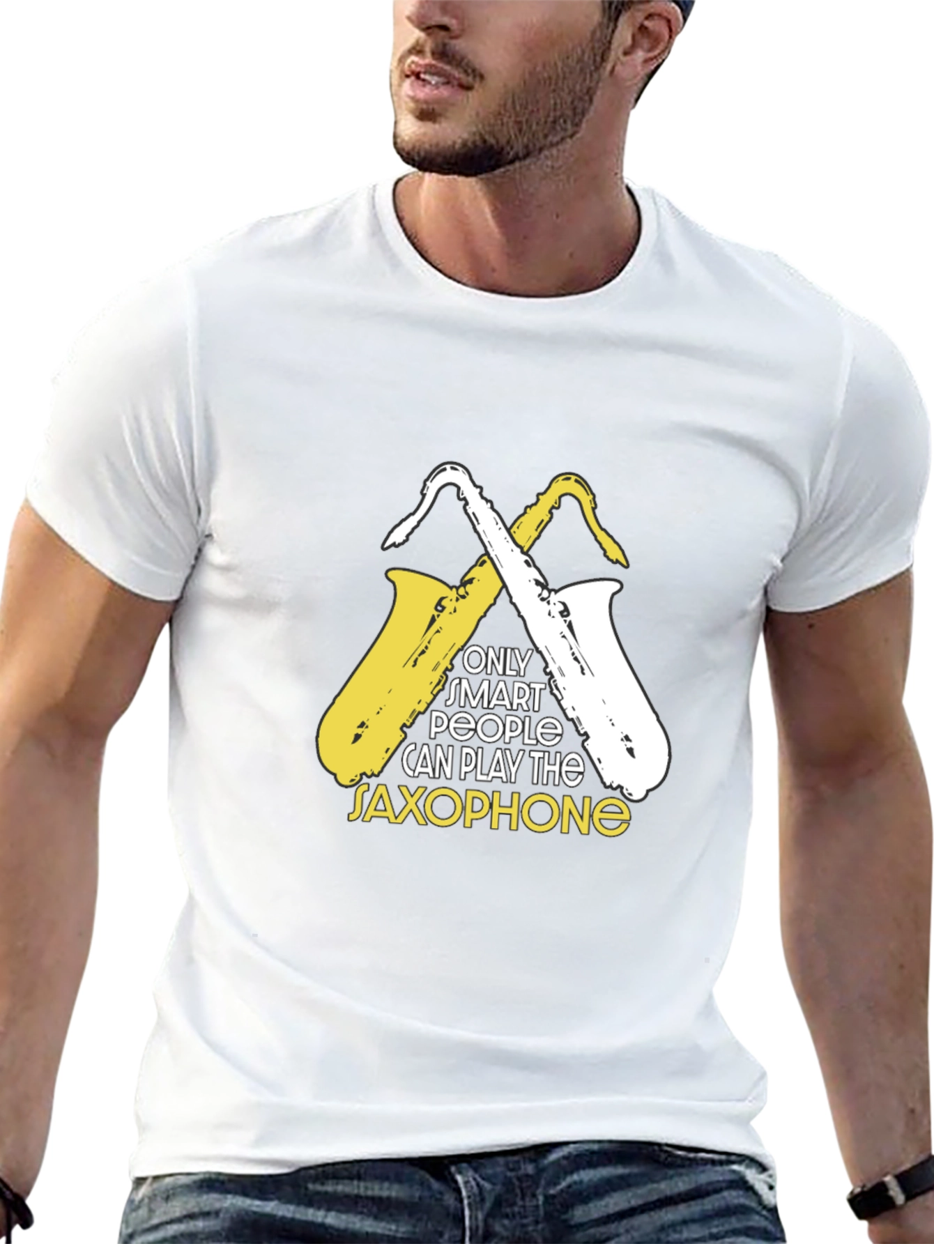 Smart Saxophone Player Graphic Tee