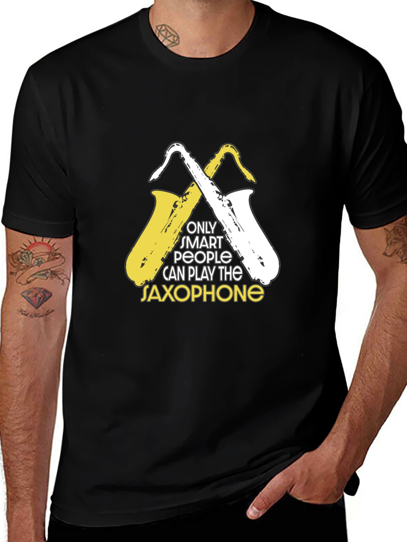 Smart Saxophone Player Graphic Tee