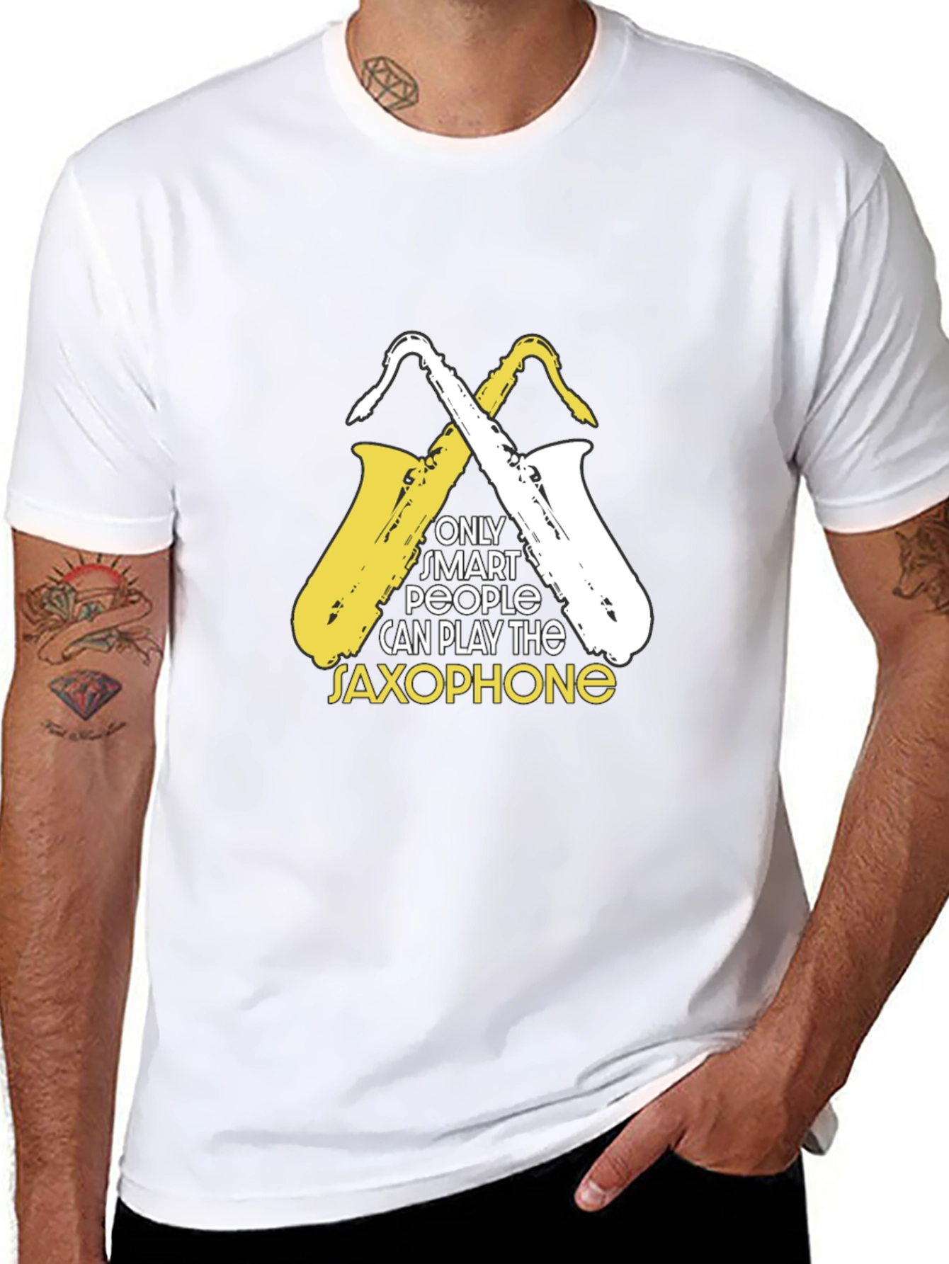Smart Saxophone Player Graphic Tee