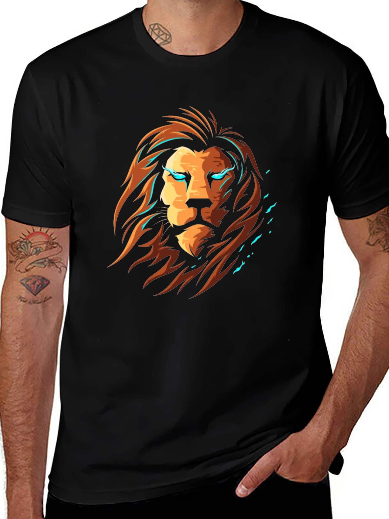 Lion Graphic Black T-Shirt