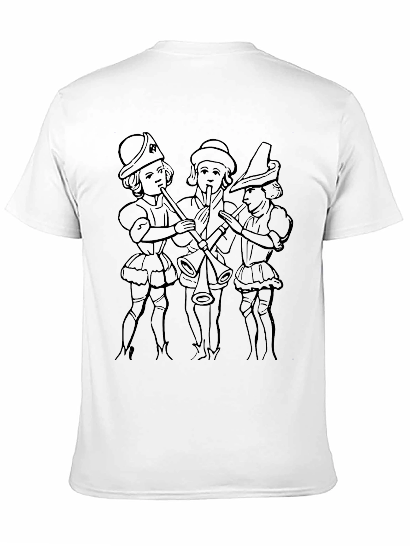 Renaissance Musicians Graphic Tee - Black Cotton T-Shirt
