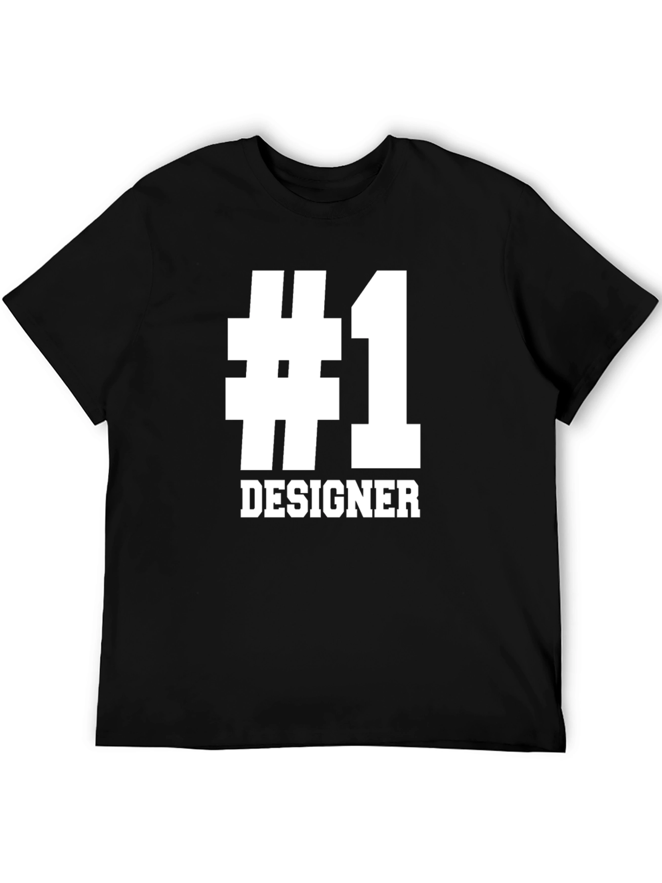 #1 Designer Graphic Tee - Black Cotton T-Shirt