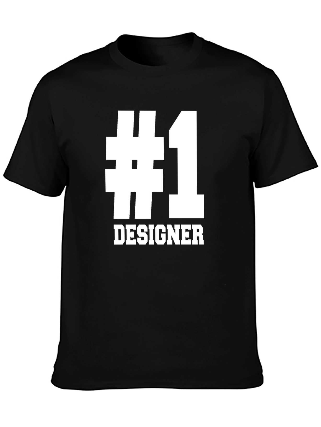 #1 Designer Graphic Tee - Black Cotton T-Shirt