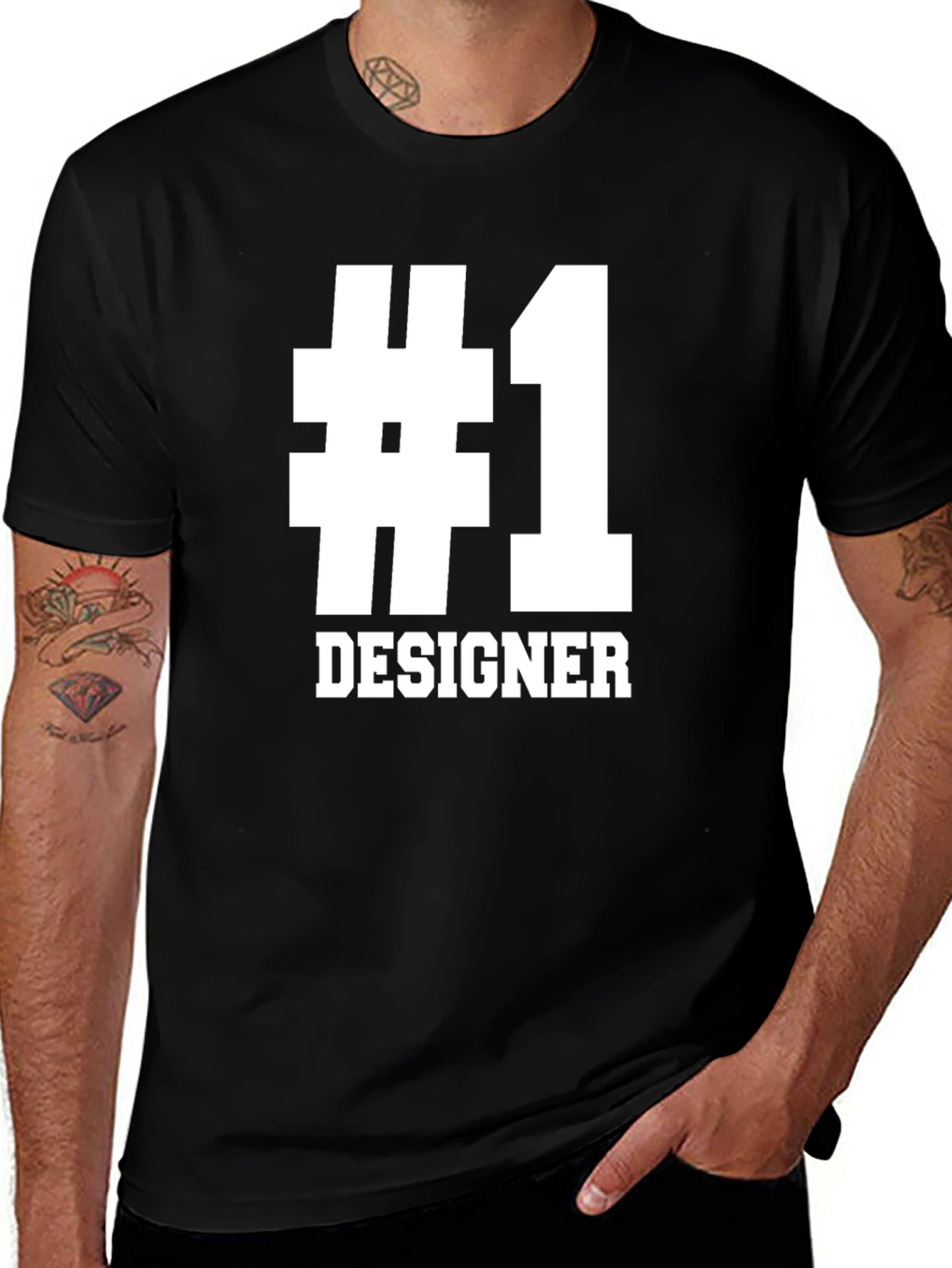 #1 Designer Graphic Tee - Black Cotton T-Shirt