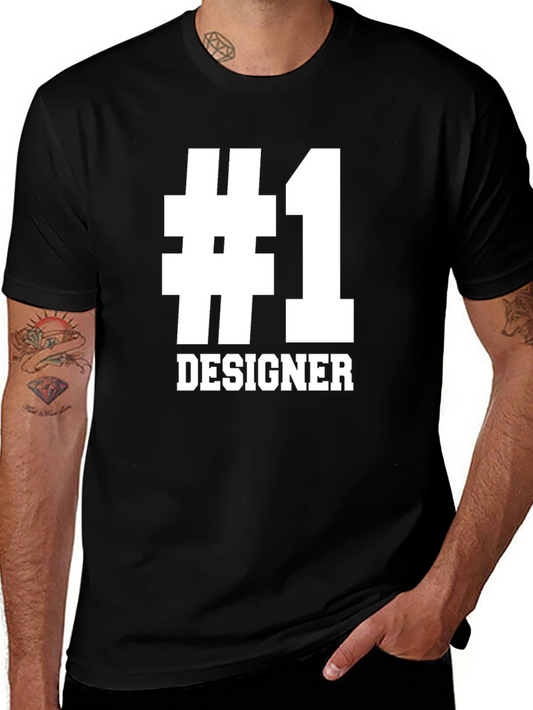 #1 Designer Graphic Tee - Black Cotton T-Shirt