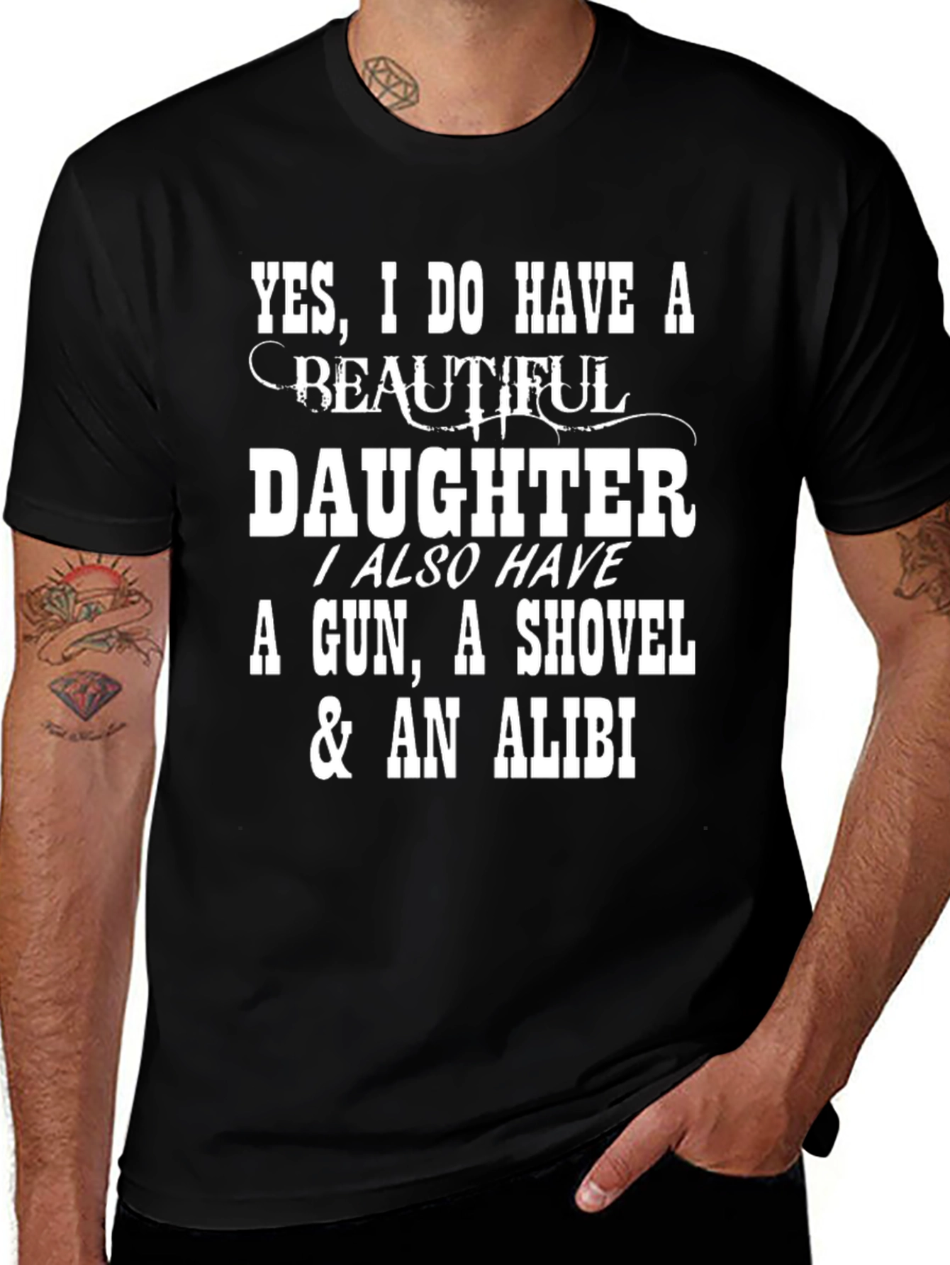 Funny Daughter Protective Dad T-Shirt