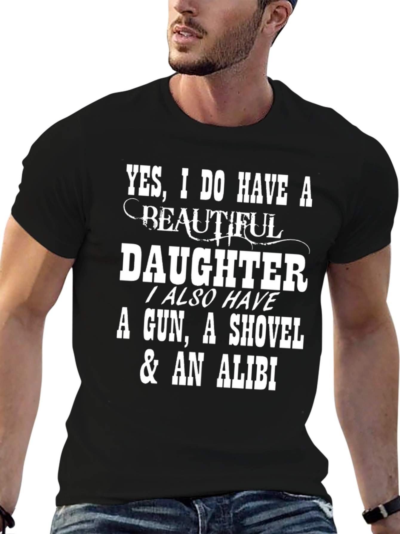 Funny Daughter Protective Dad T-Shirt