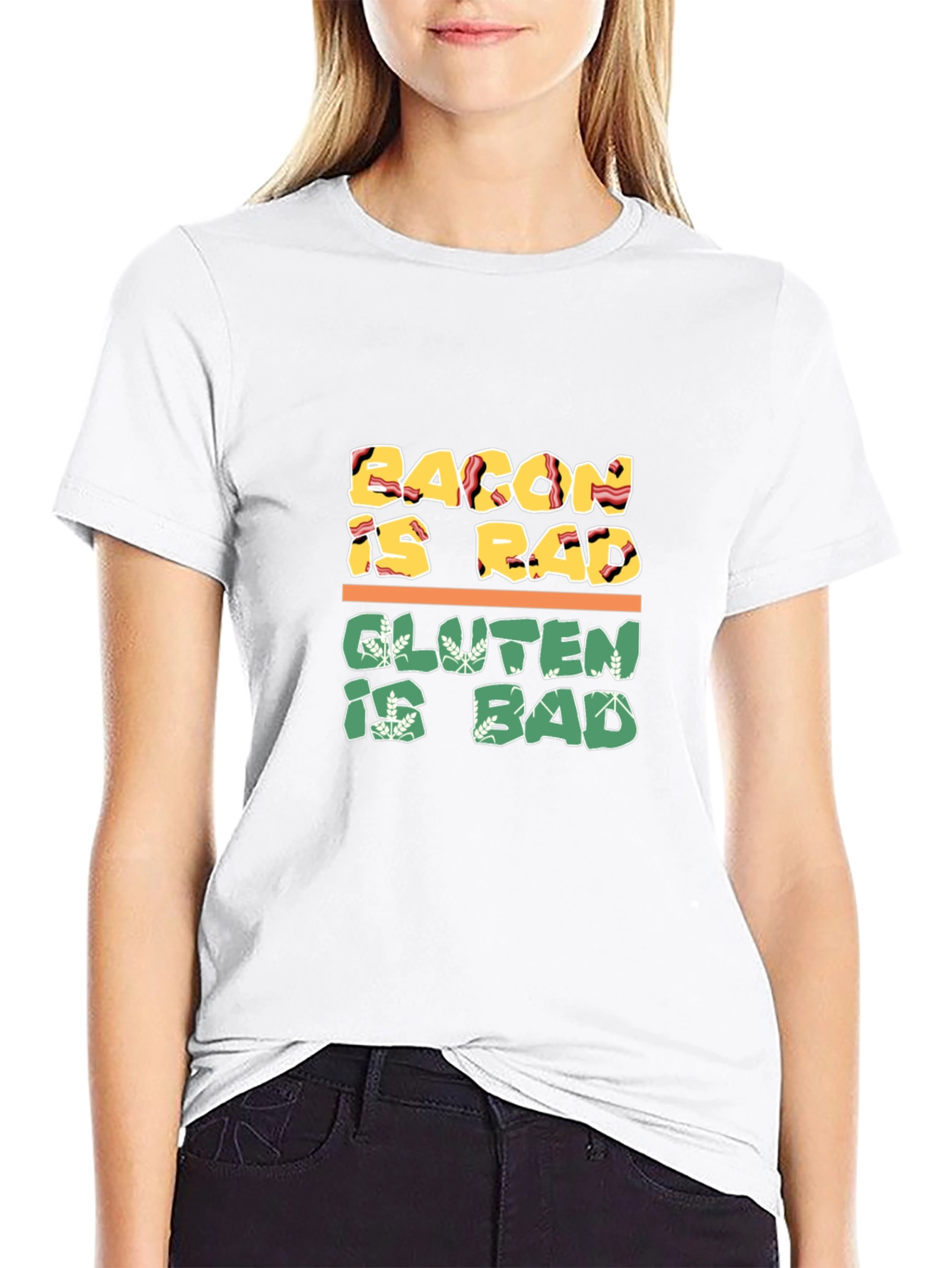 Bacon Is Rad Gluten Is Bad Graphic Tee