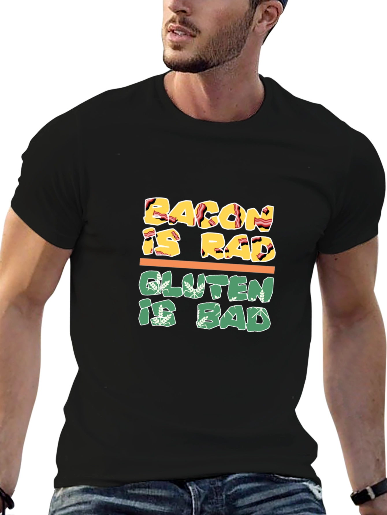 Bacon Is Rad Gluten Is Bad Graphic Tee
