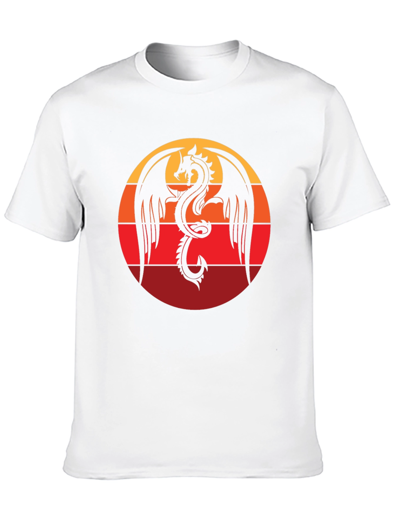 Dragon Sunset Graphic Tee - Black Cotton Blend