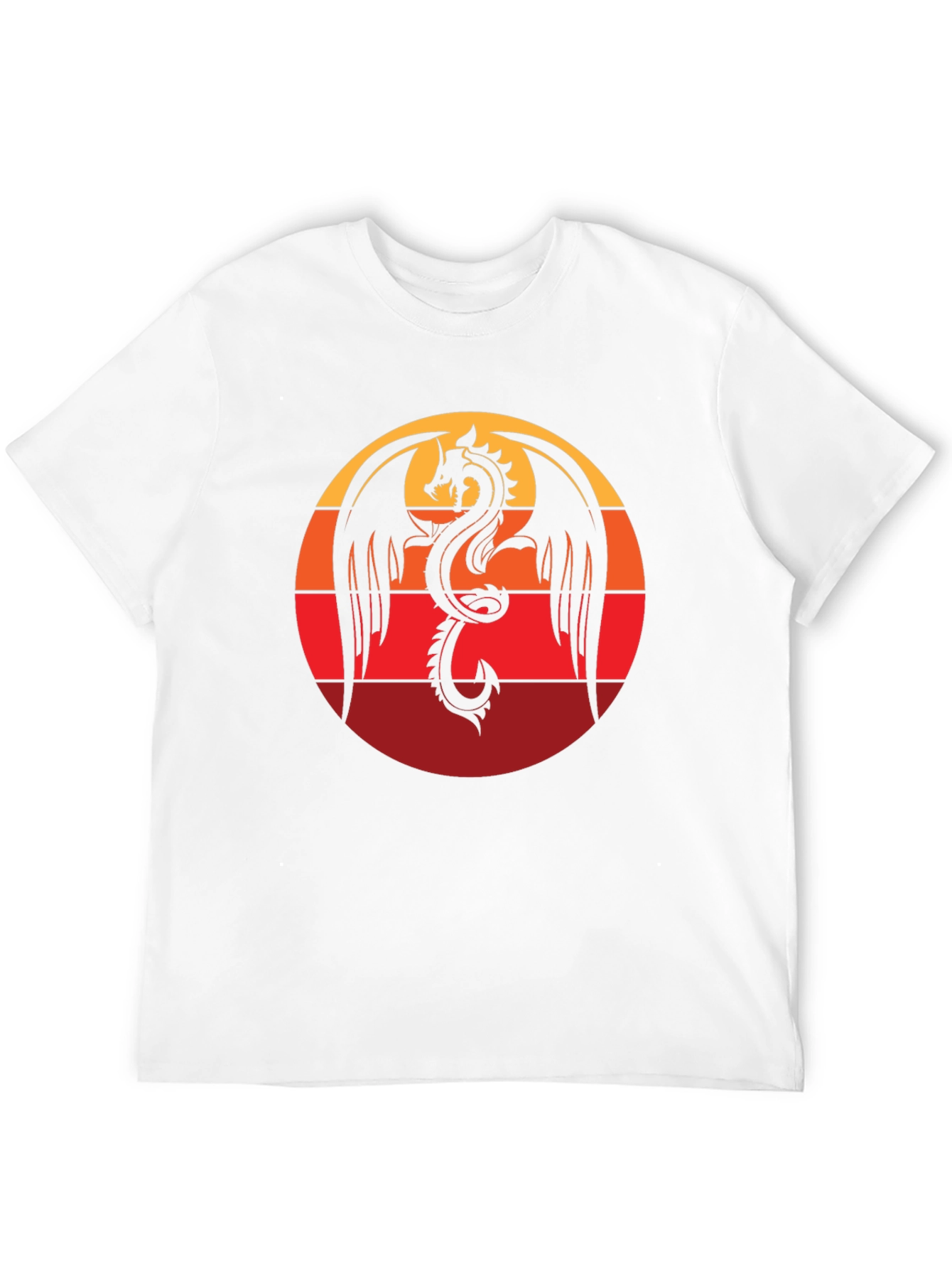Dragon Sunset Graphic Tee - Black Cotton Blend