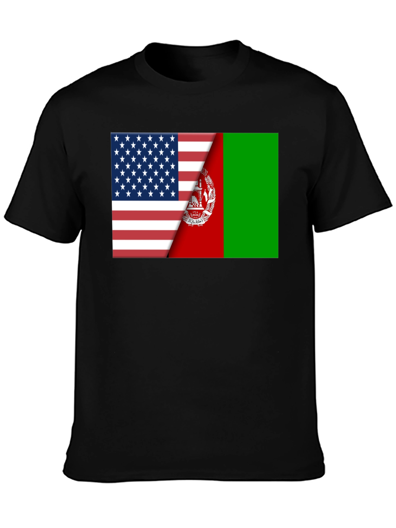 USA & Afghanistan Flag Graphic Tee