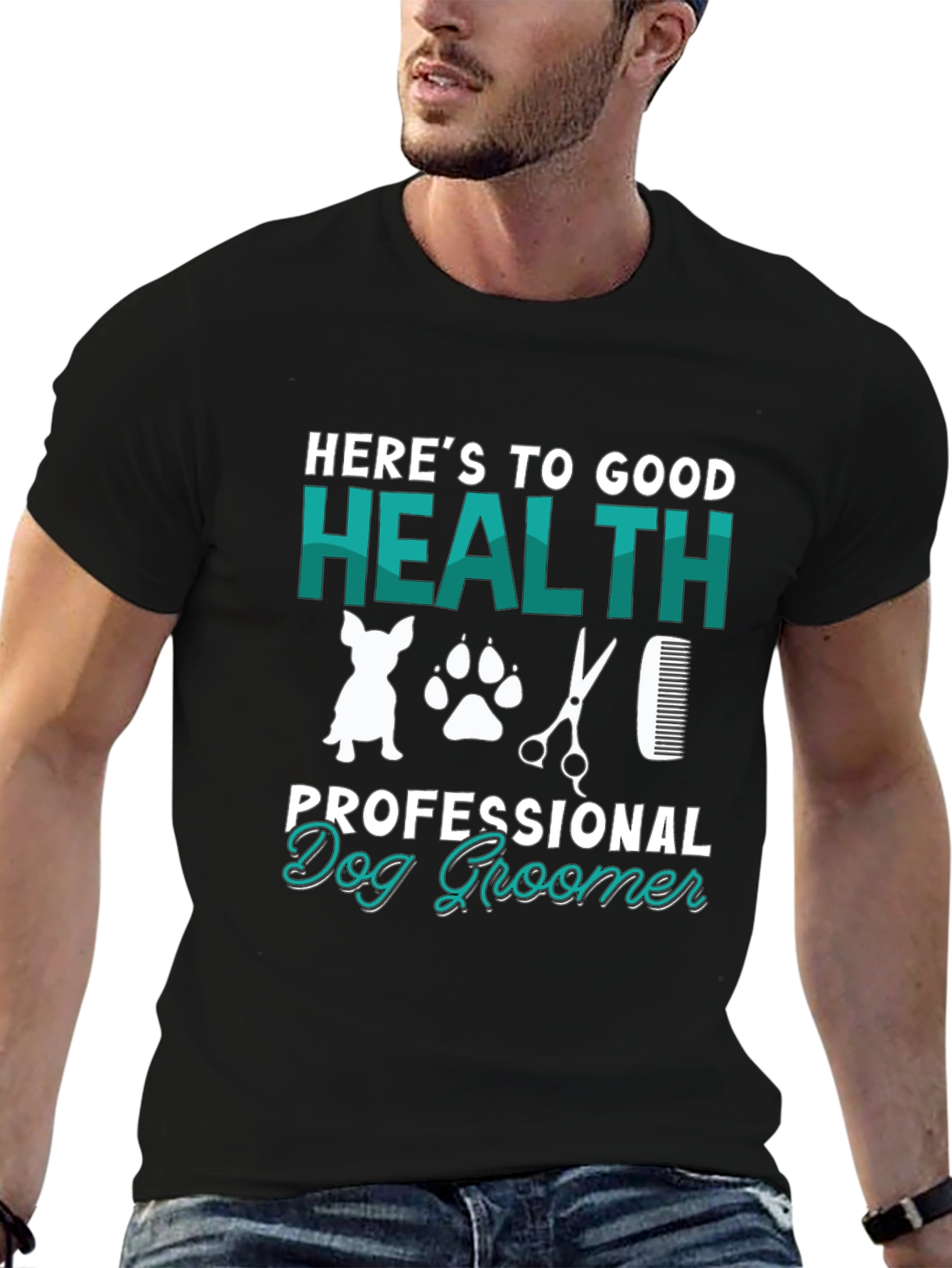 Dog Groomer T-Shirt - Good Health Professional Design