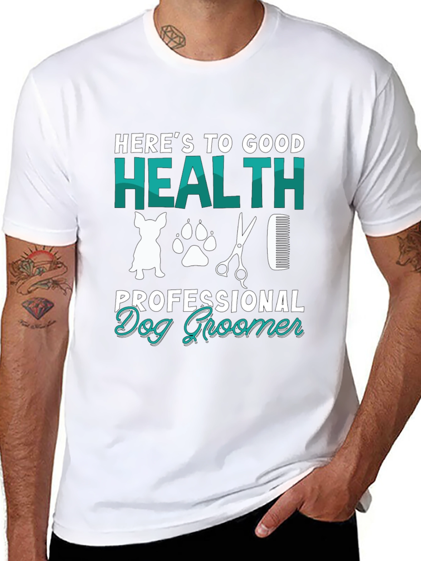 Dog Groomer T-Shirt - Good Health Professional Design