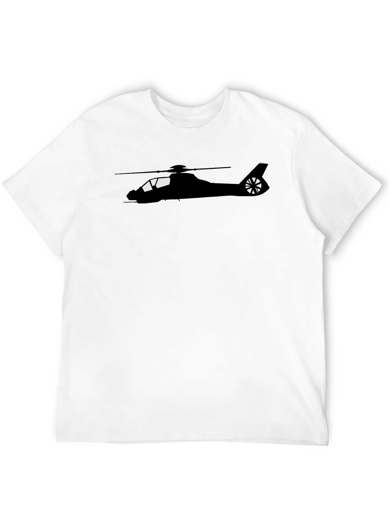 Black Helicopter Graphic Tee - Aviation Enthusiast Shirt