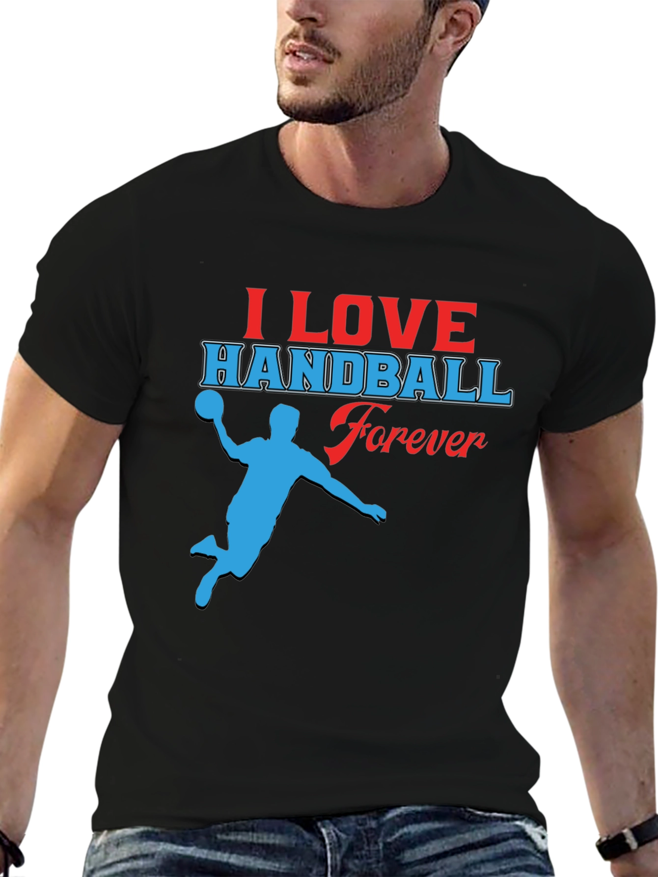 I Love Handball Forever Black T-Shirt