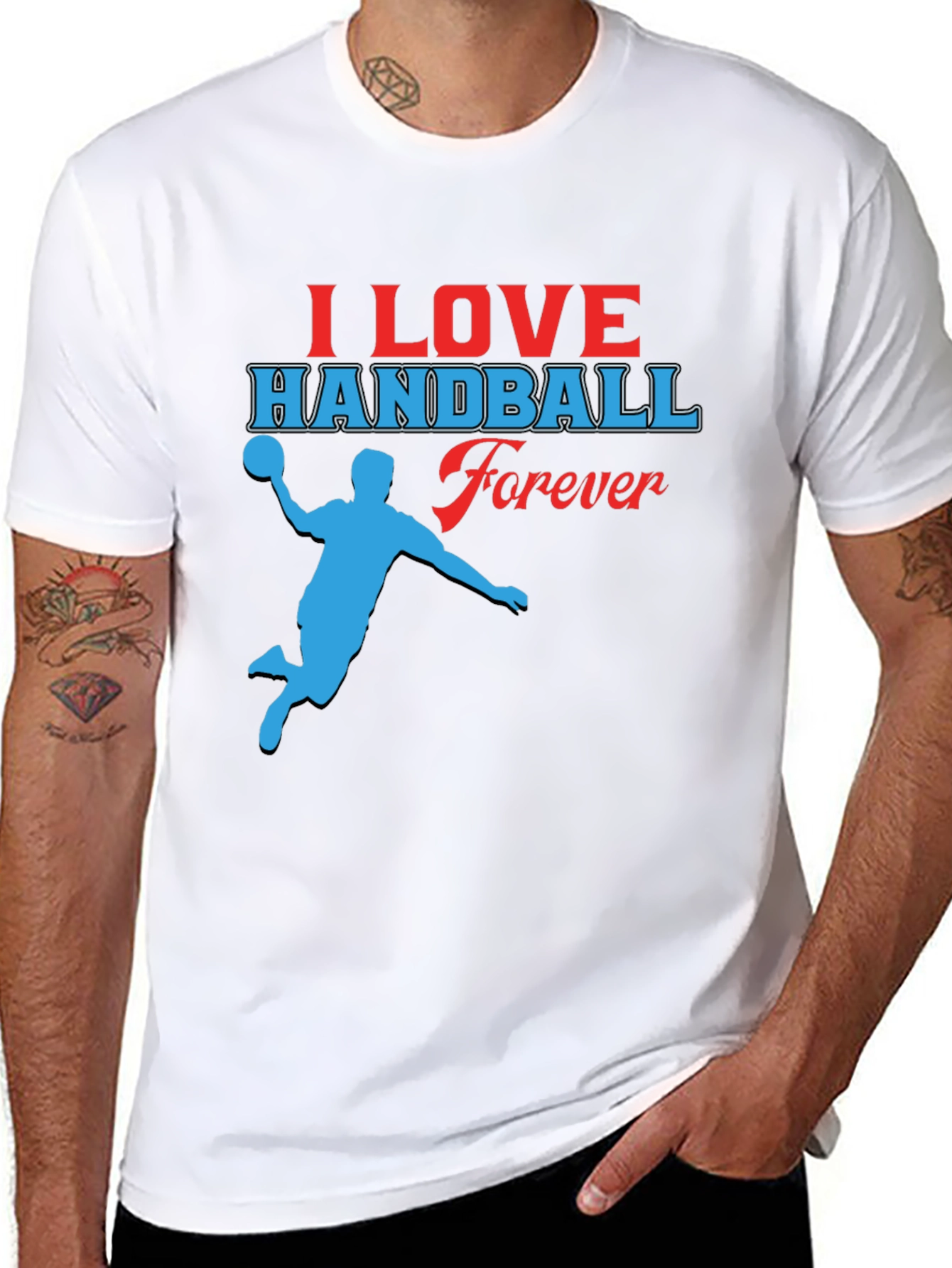 I Love Handball Forever Black T-Shirt