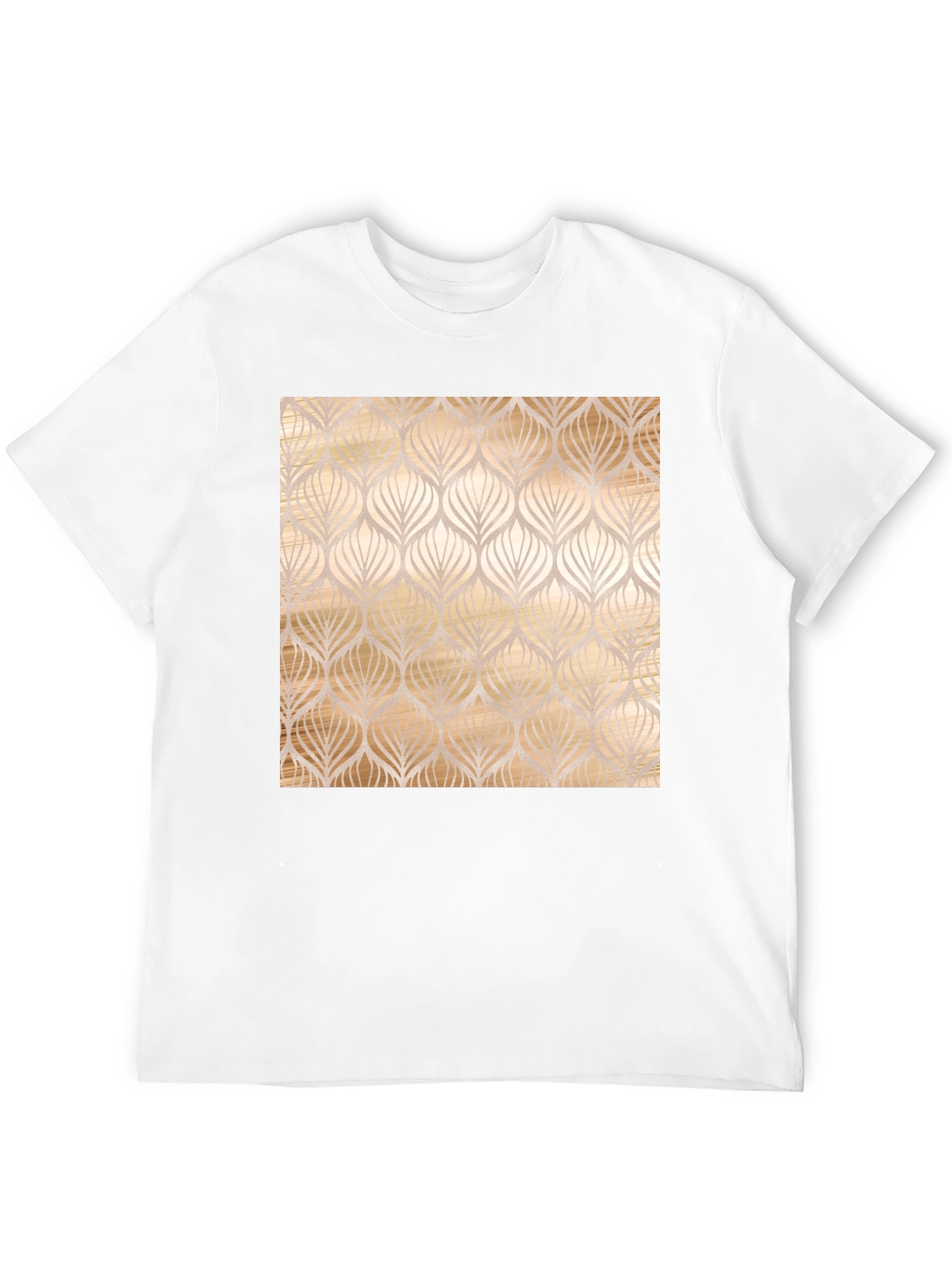Elegant Leaf Pattern Black Tee