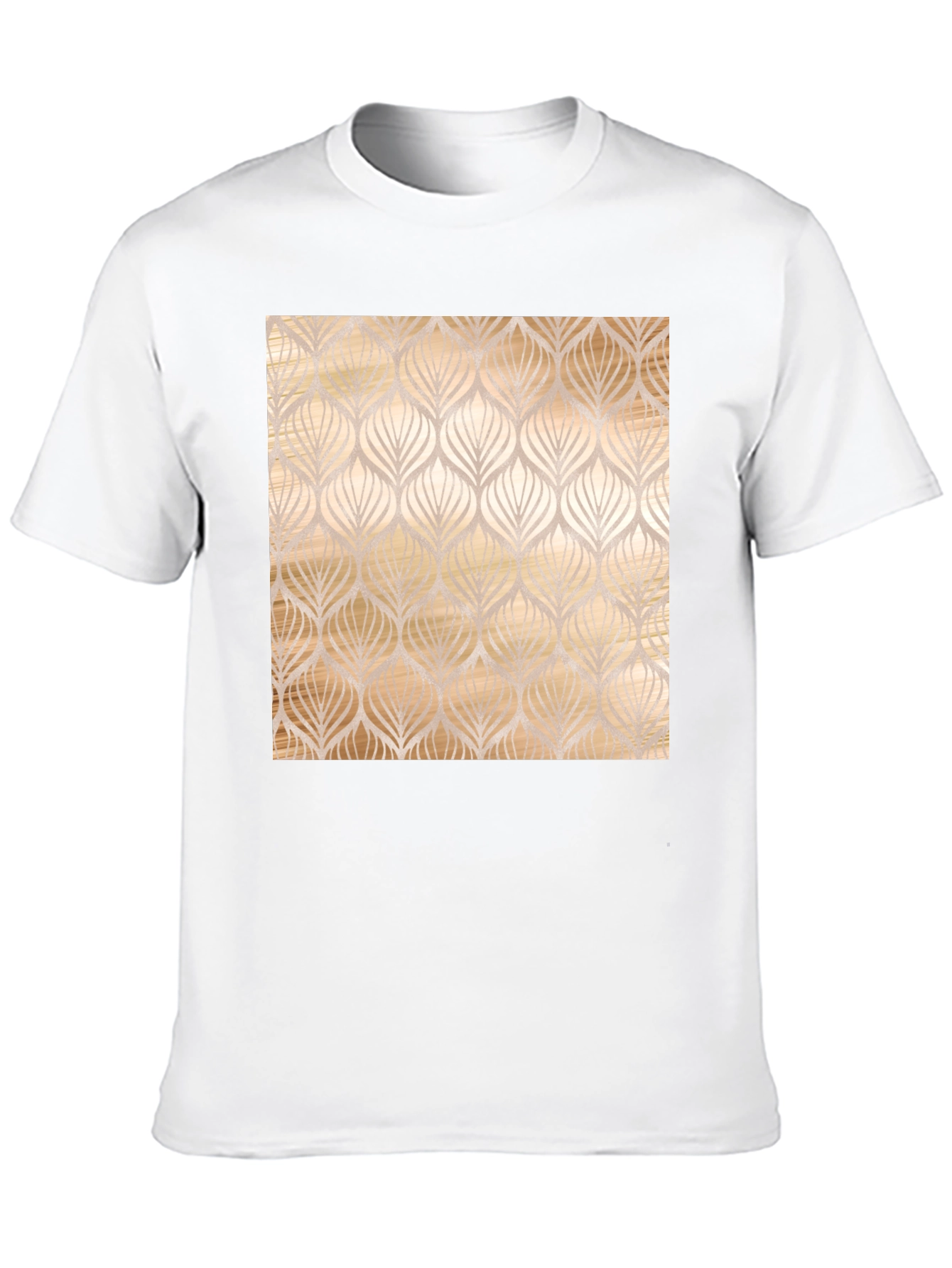Elegant Leaf Pattern Black Tee