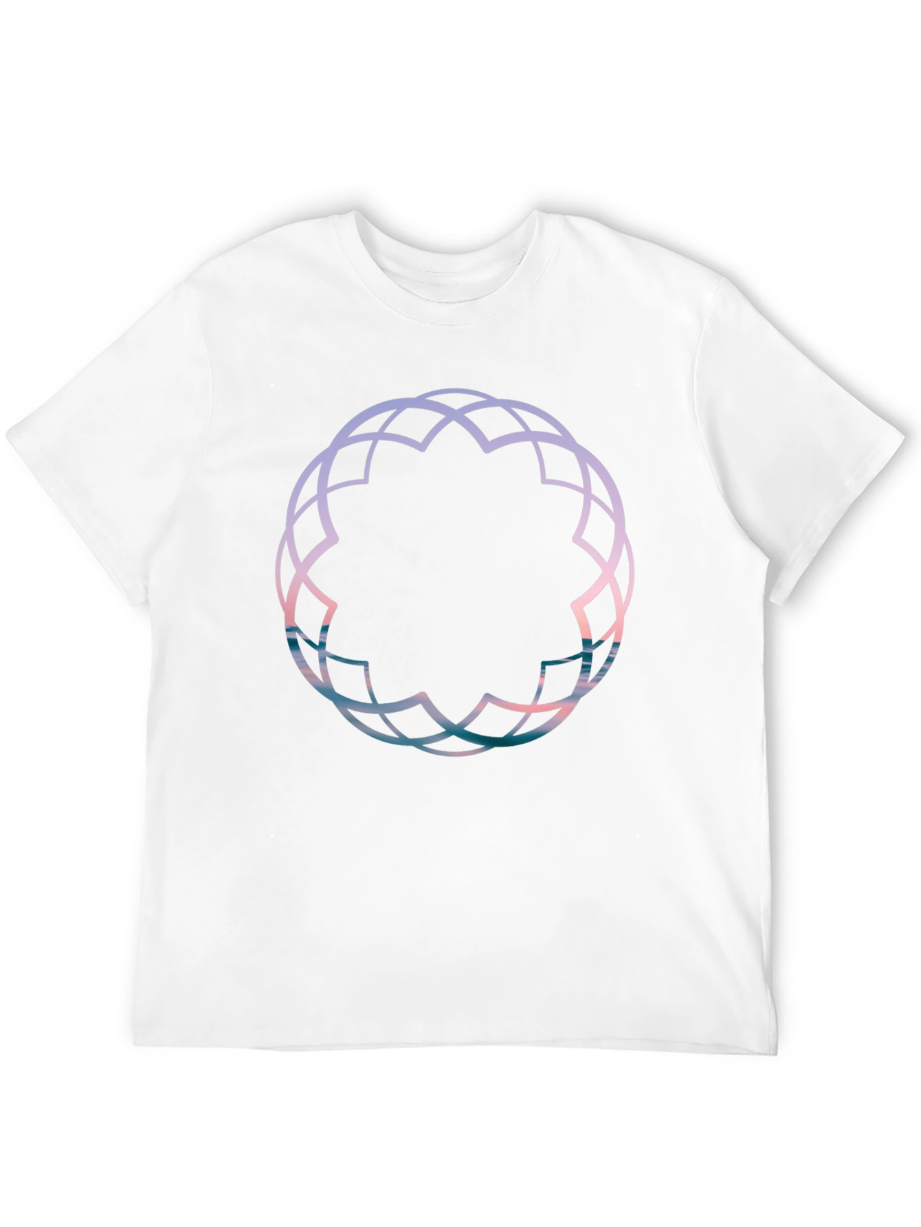 Geometric Print Black Tee
