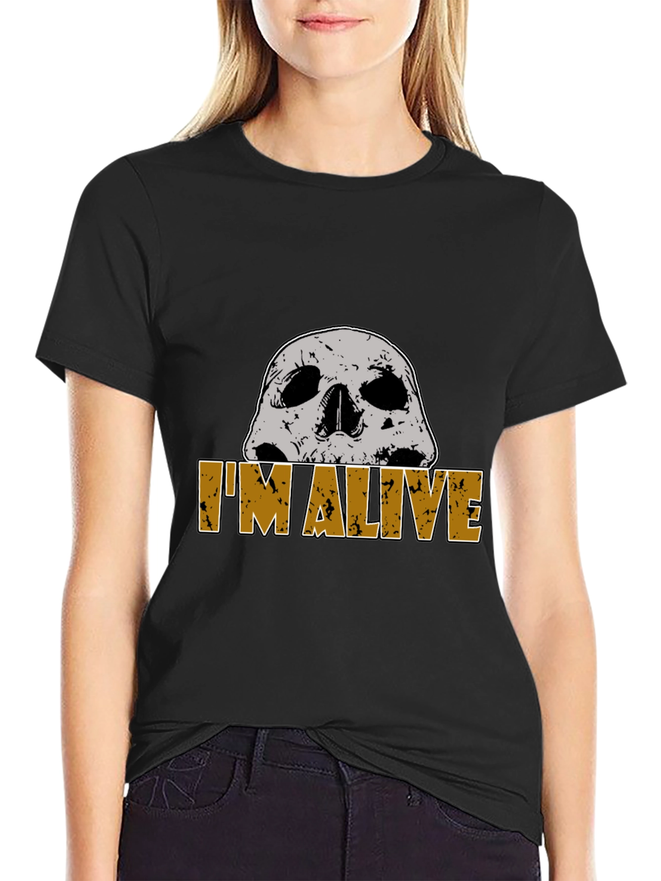 Im Alive Skull Graphic T-Shirt - Mens Black Tee