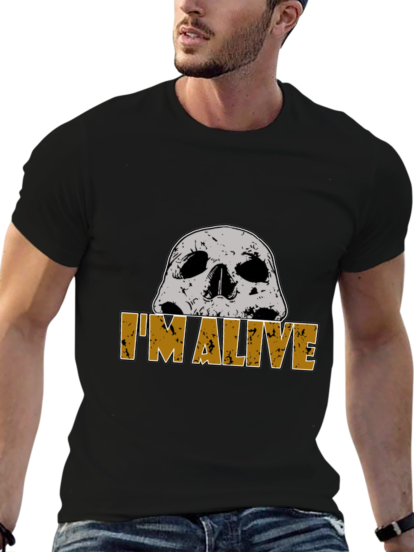 Im Alive Skull Graphic T-Shirt - Mens Black Tee