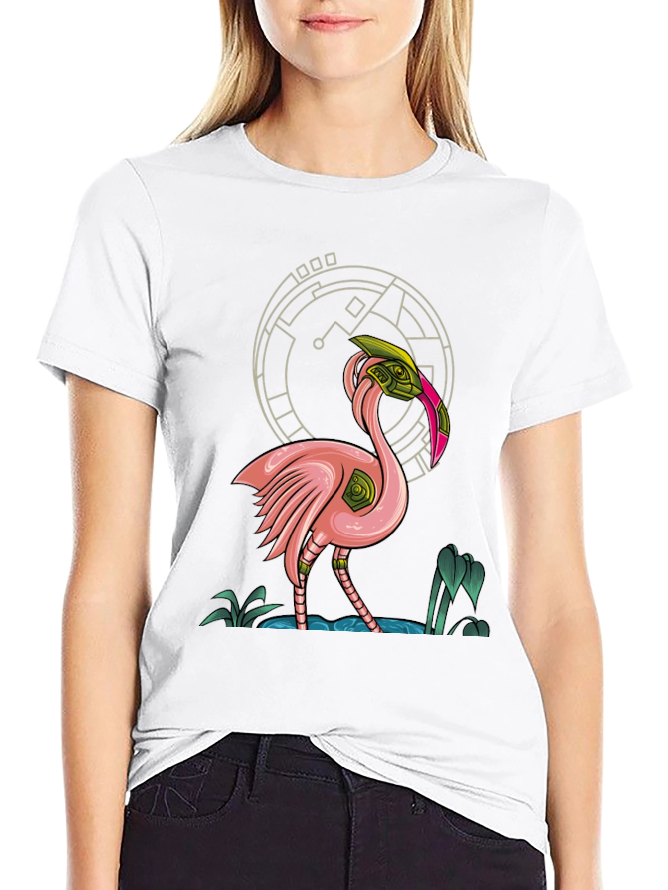 Cyberpunk Flamingo Graphic T-Shirt