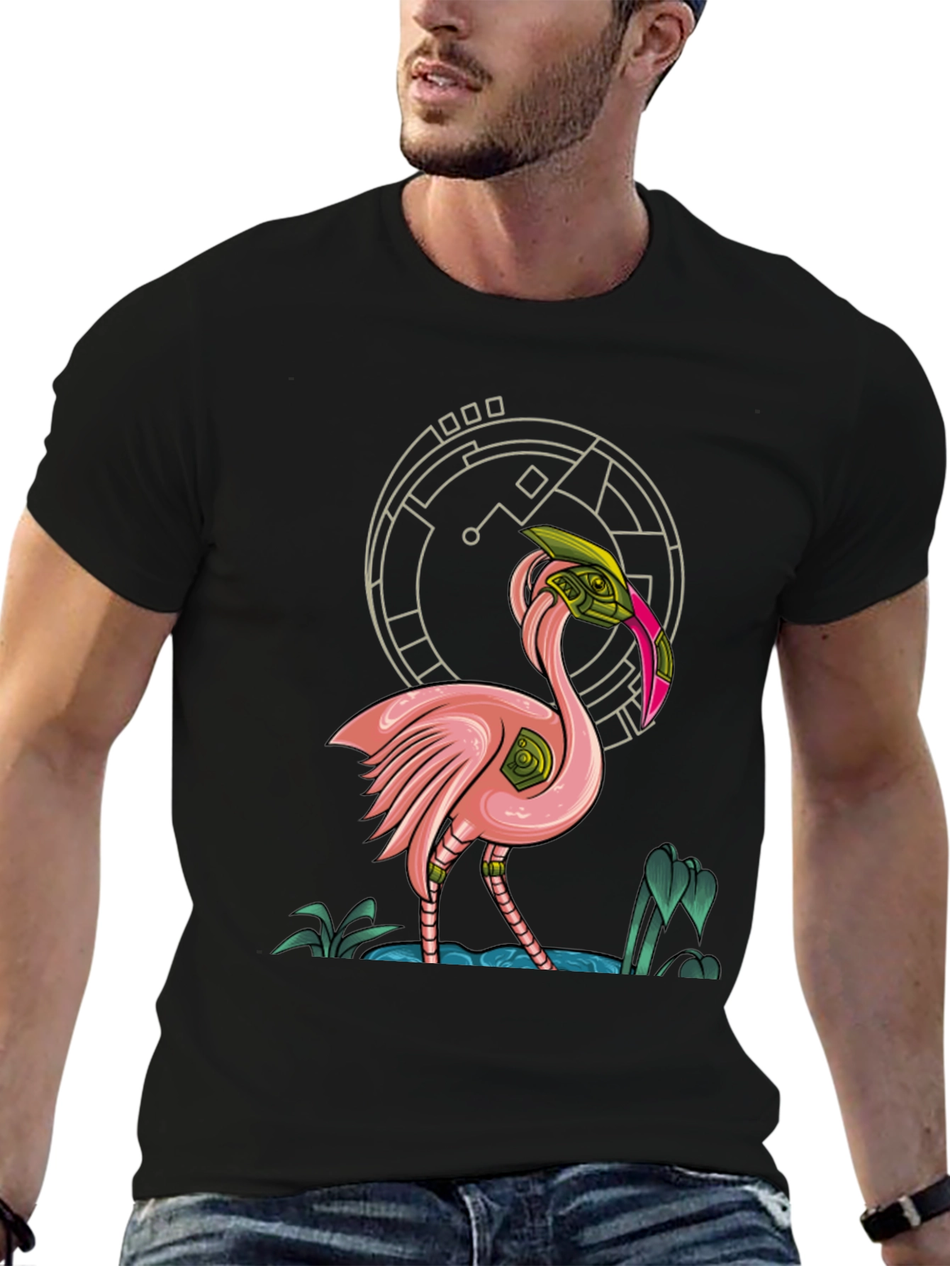 Cyberpunk Flamingo Graphic T-Shirt