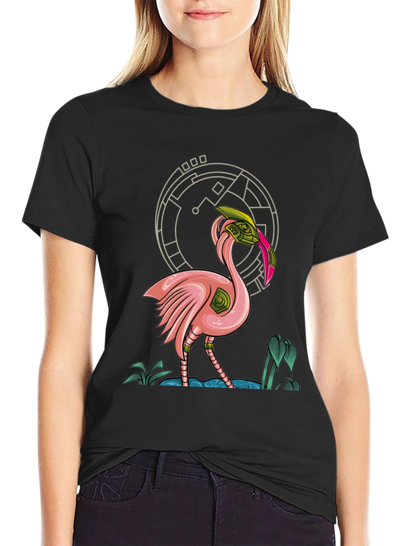Cyberpunk Flamingo Graphic T-Shirt
