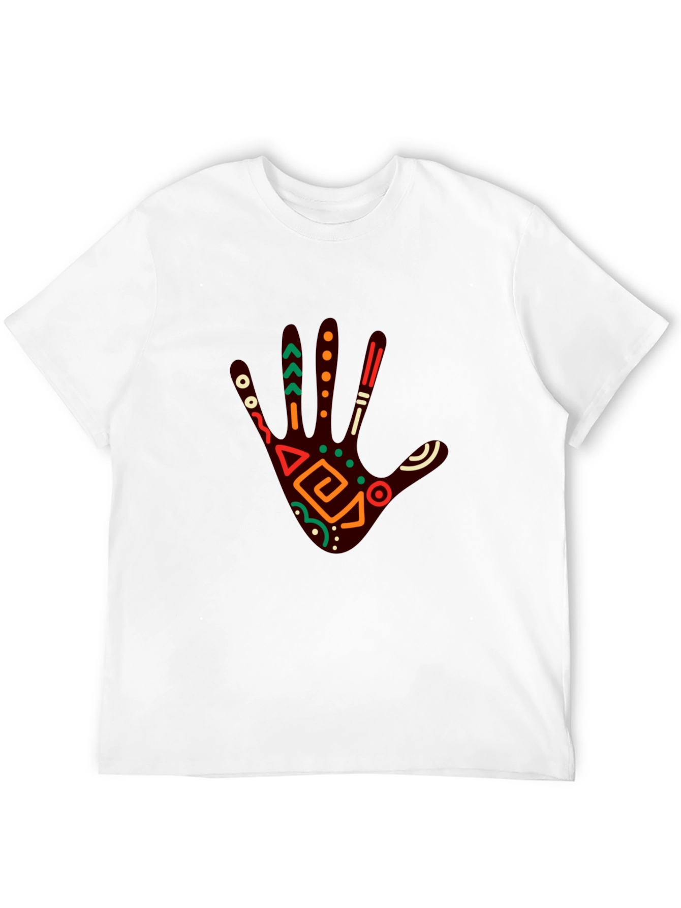 Tribal Hand Print Graphic Tee - Black