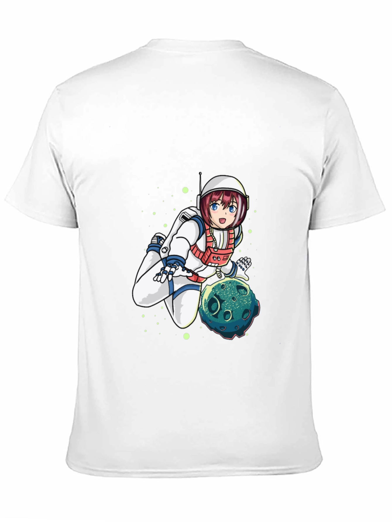 Astronaut Anime Graphic Tee - Black Cotton T-Shirt