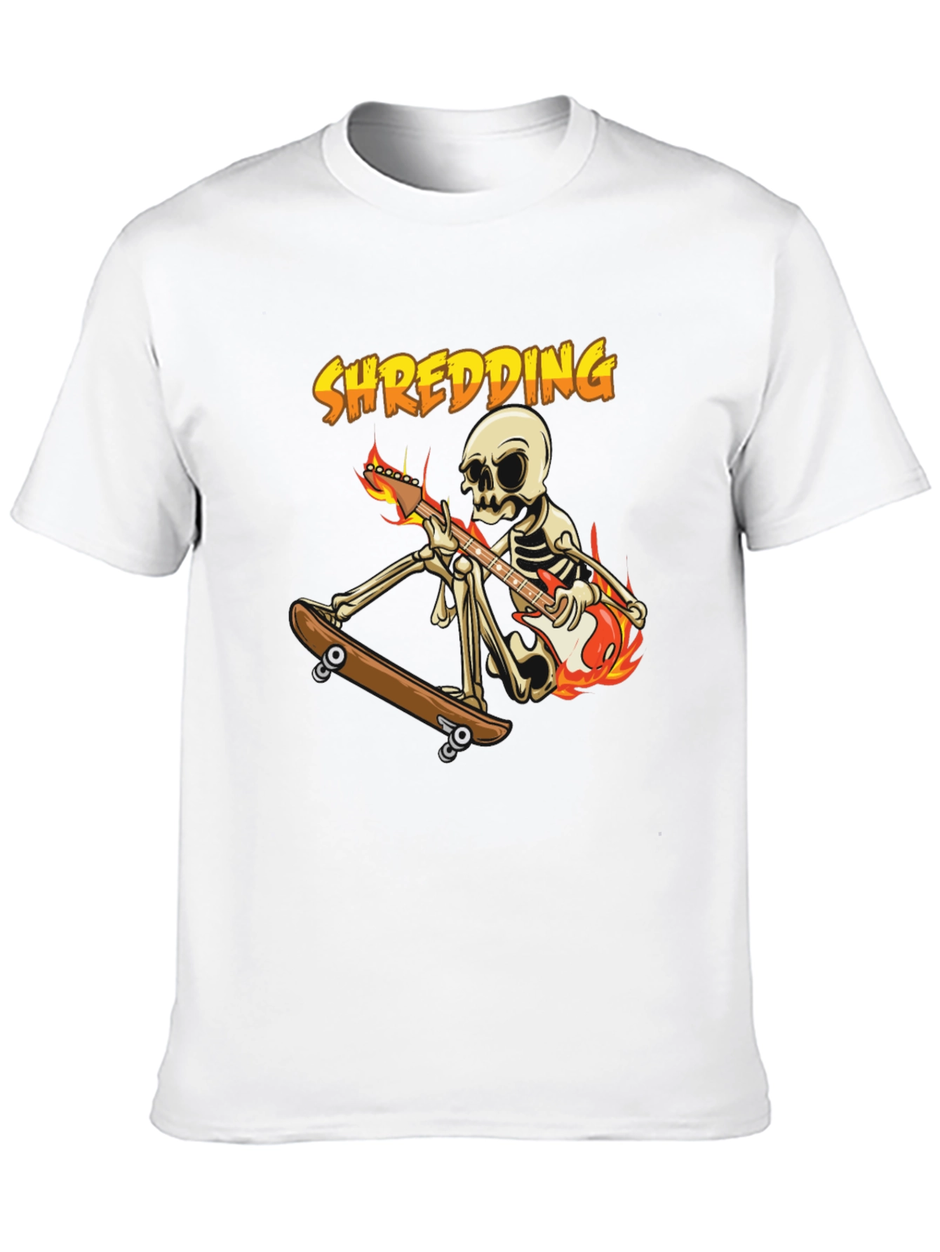 Shredding Skeleton Guitarist Graphic Tee
