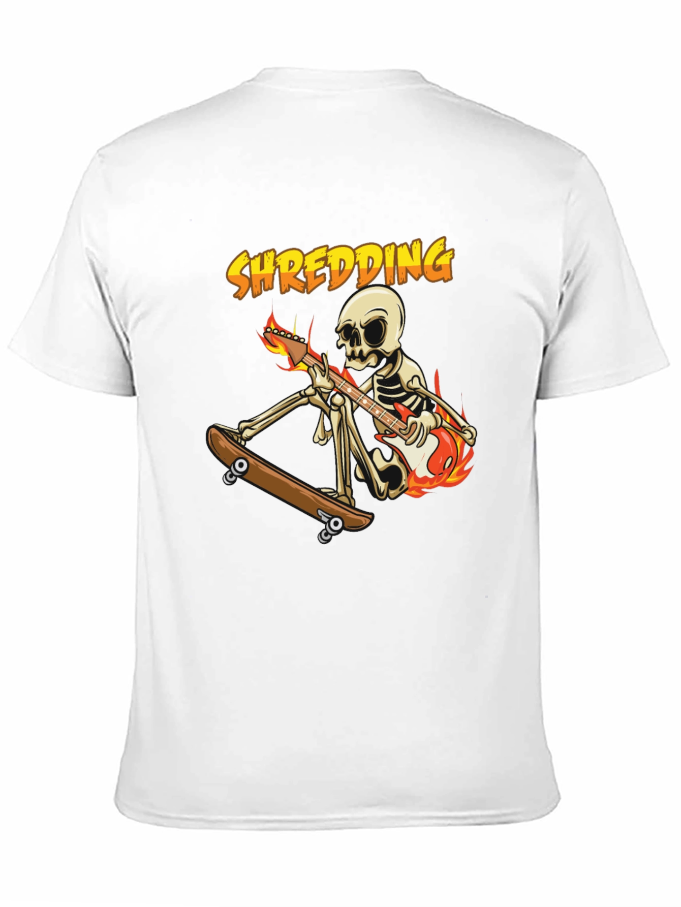Shredding Skeleton Guitarist Graphic Tee