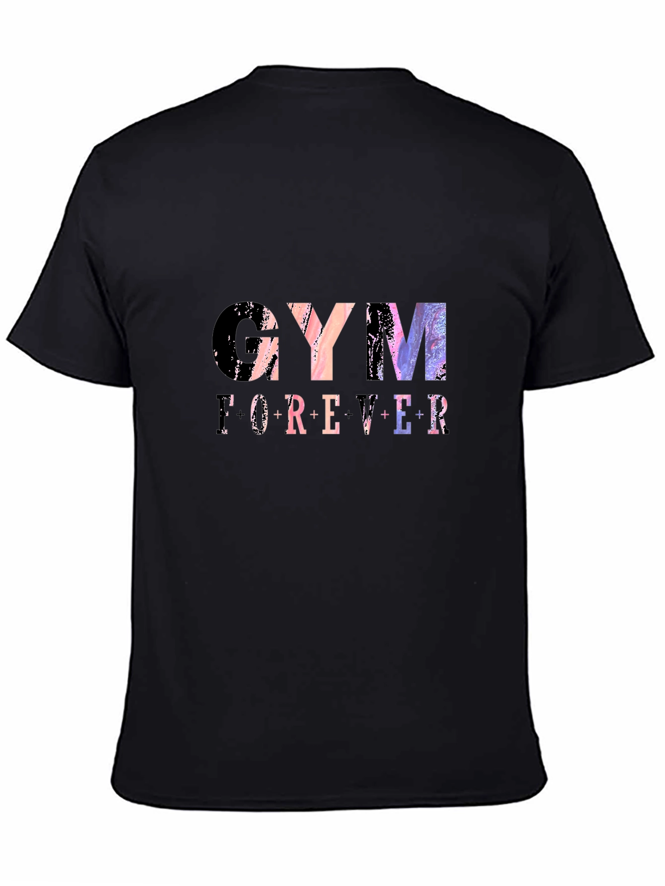 Gym Forever Graphic Tee - Black Cotton T-Shirt