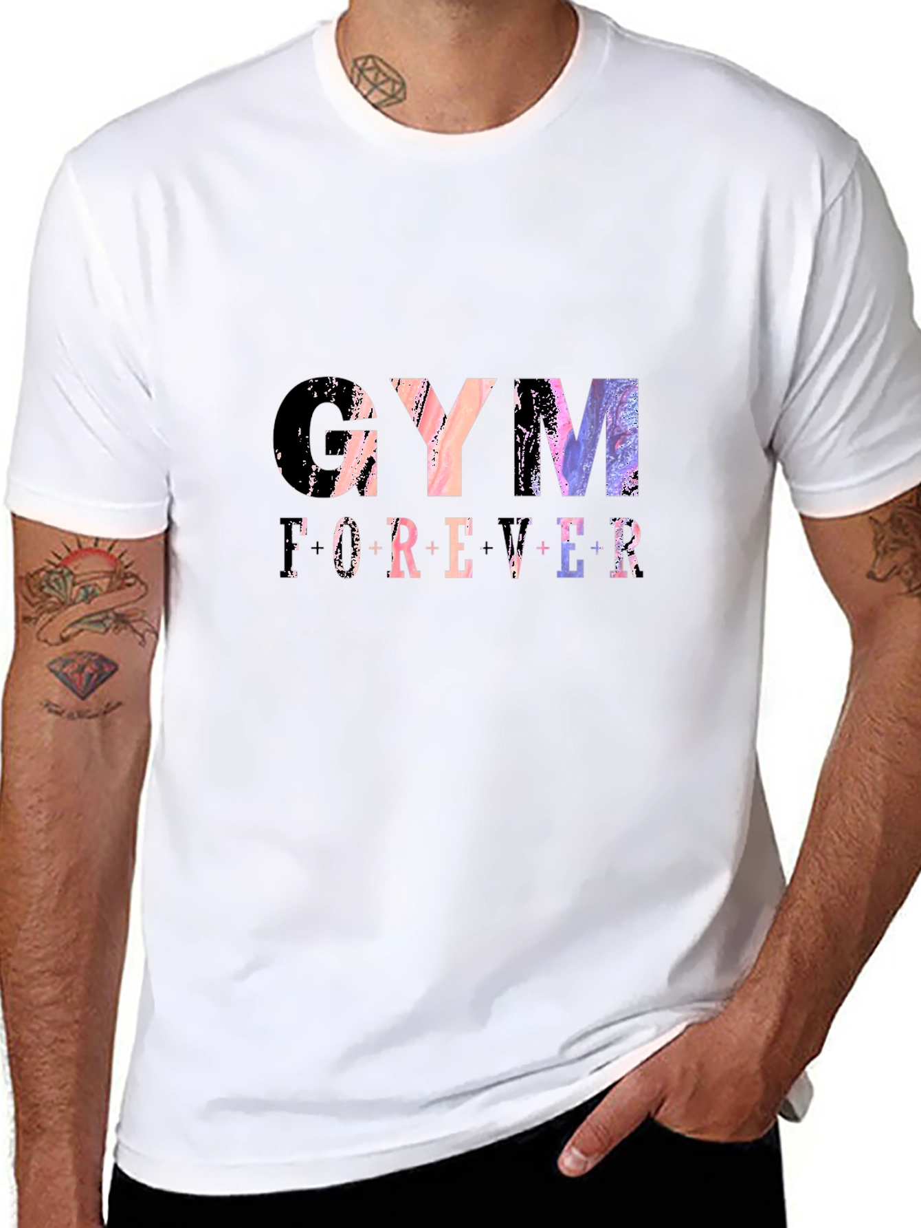 Gym Forever Graphic Tee - Black Cotton T-Shirt