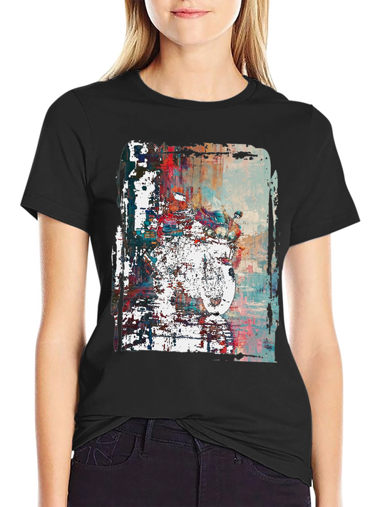 Abstract Motorcycle Graphic Print T-Shirt