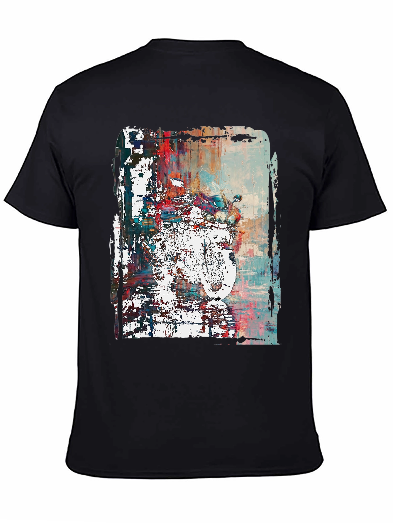 Abstract Motorcycle Graphic Print T-Shirt