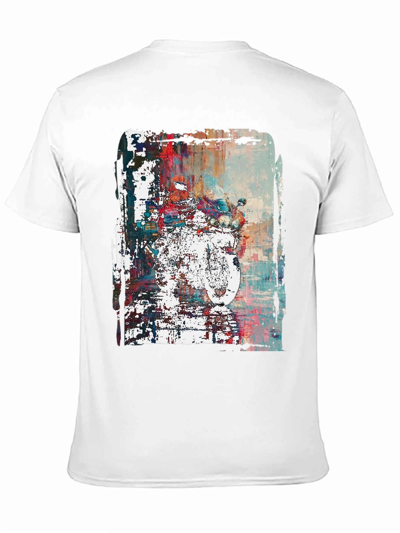 Abstract Motorcycle Graphic Print T-Shirt