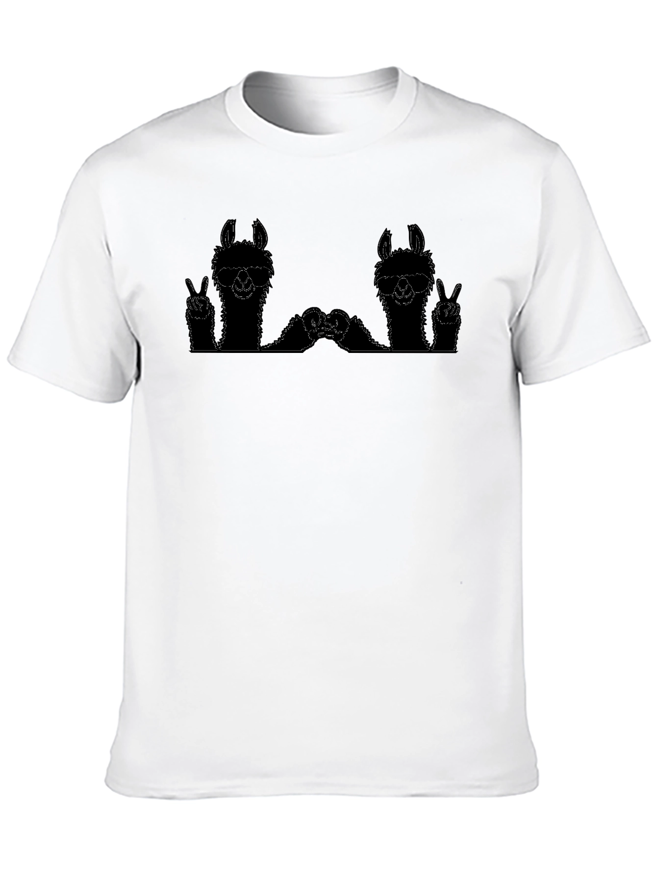 Llama Peace Sign Graphic Tee