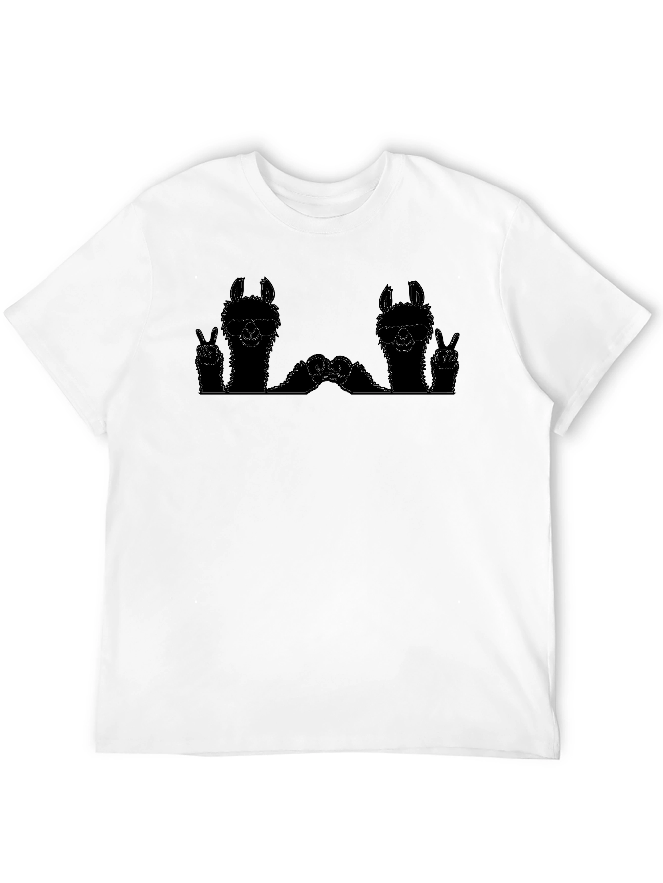 Llama Peace Sign Graphic Tee