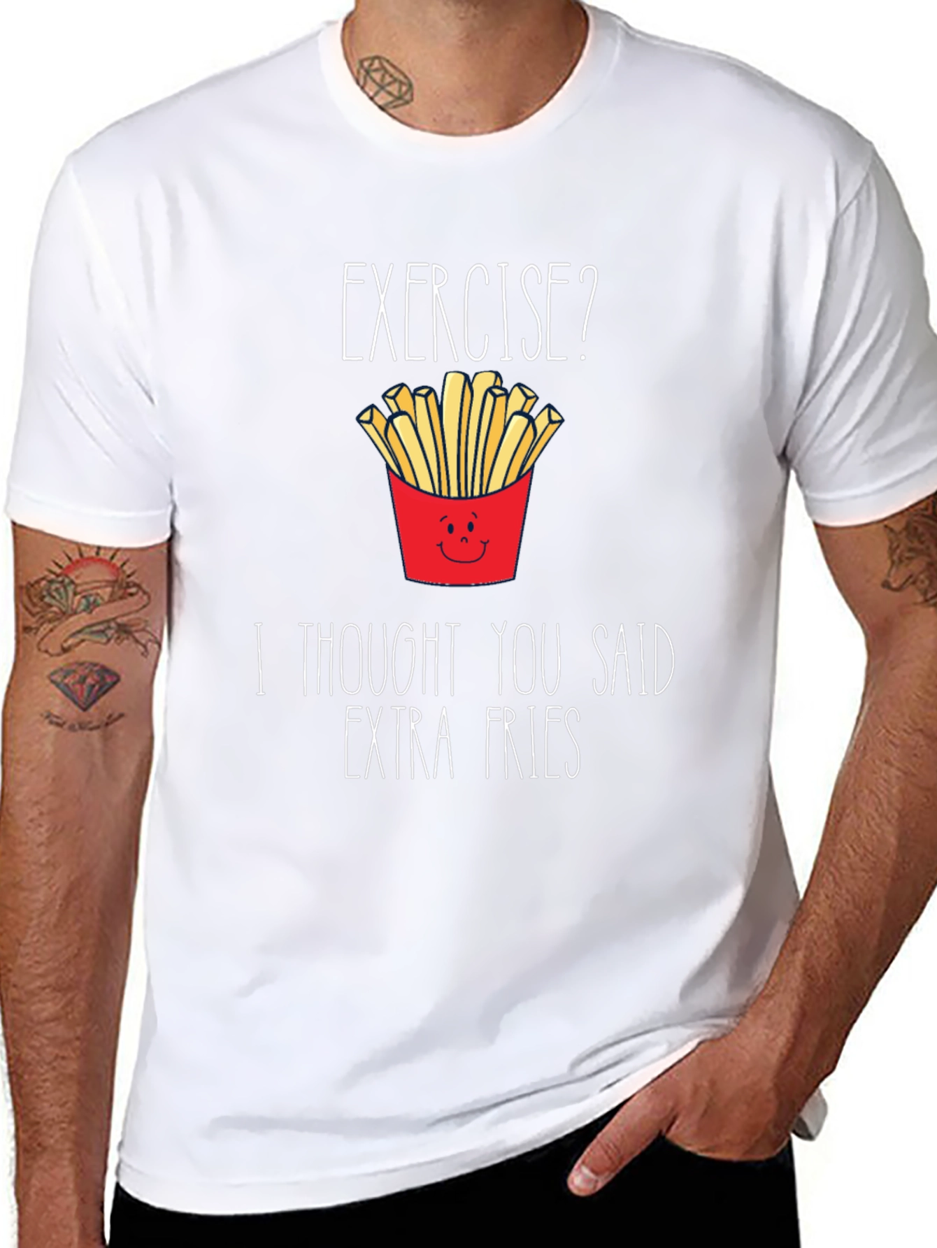 Funny Extra Fries Graphic T-Shirt