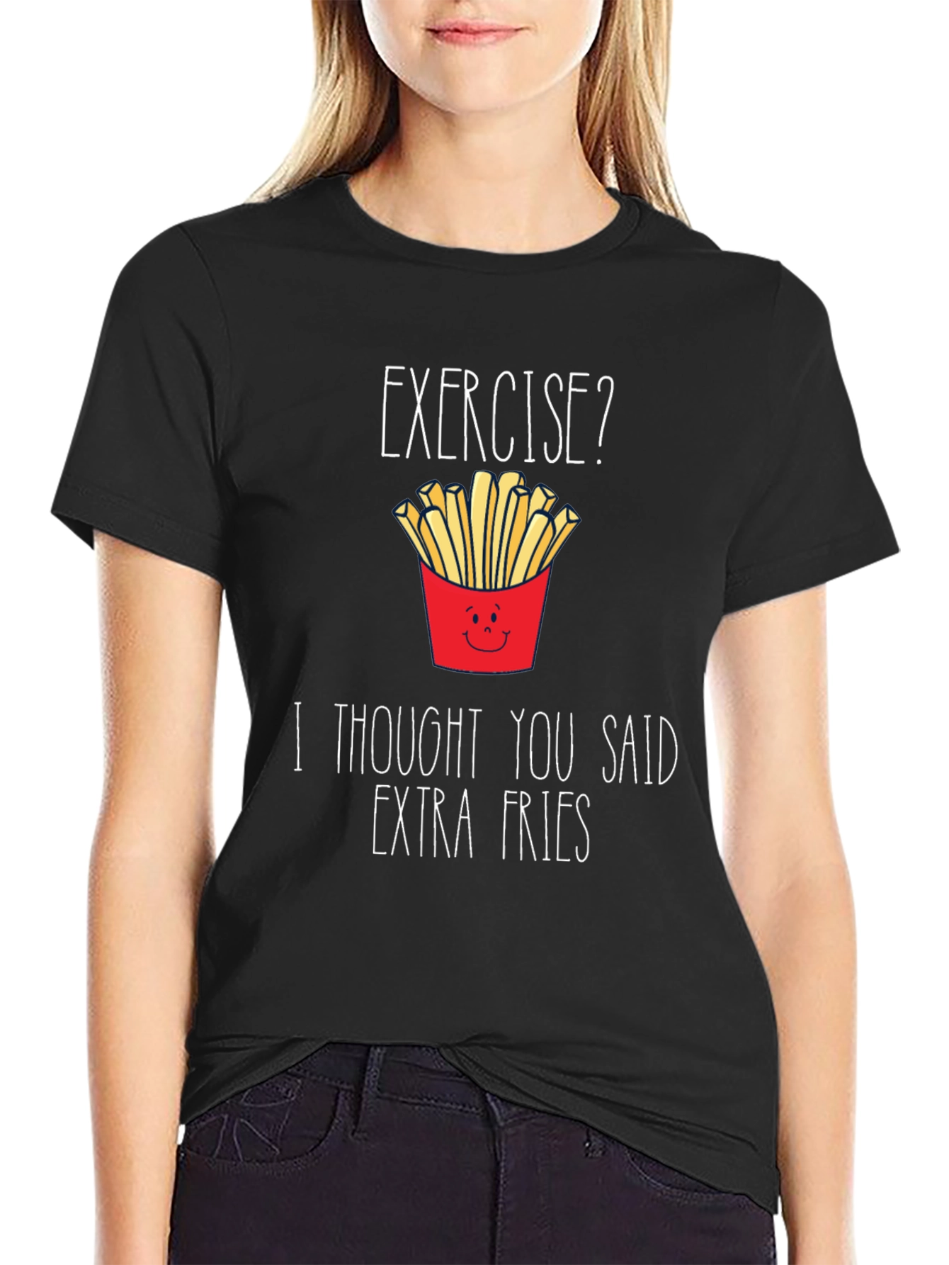 Funny Extra Fries Graphic T-Shirt