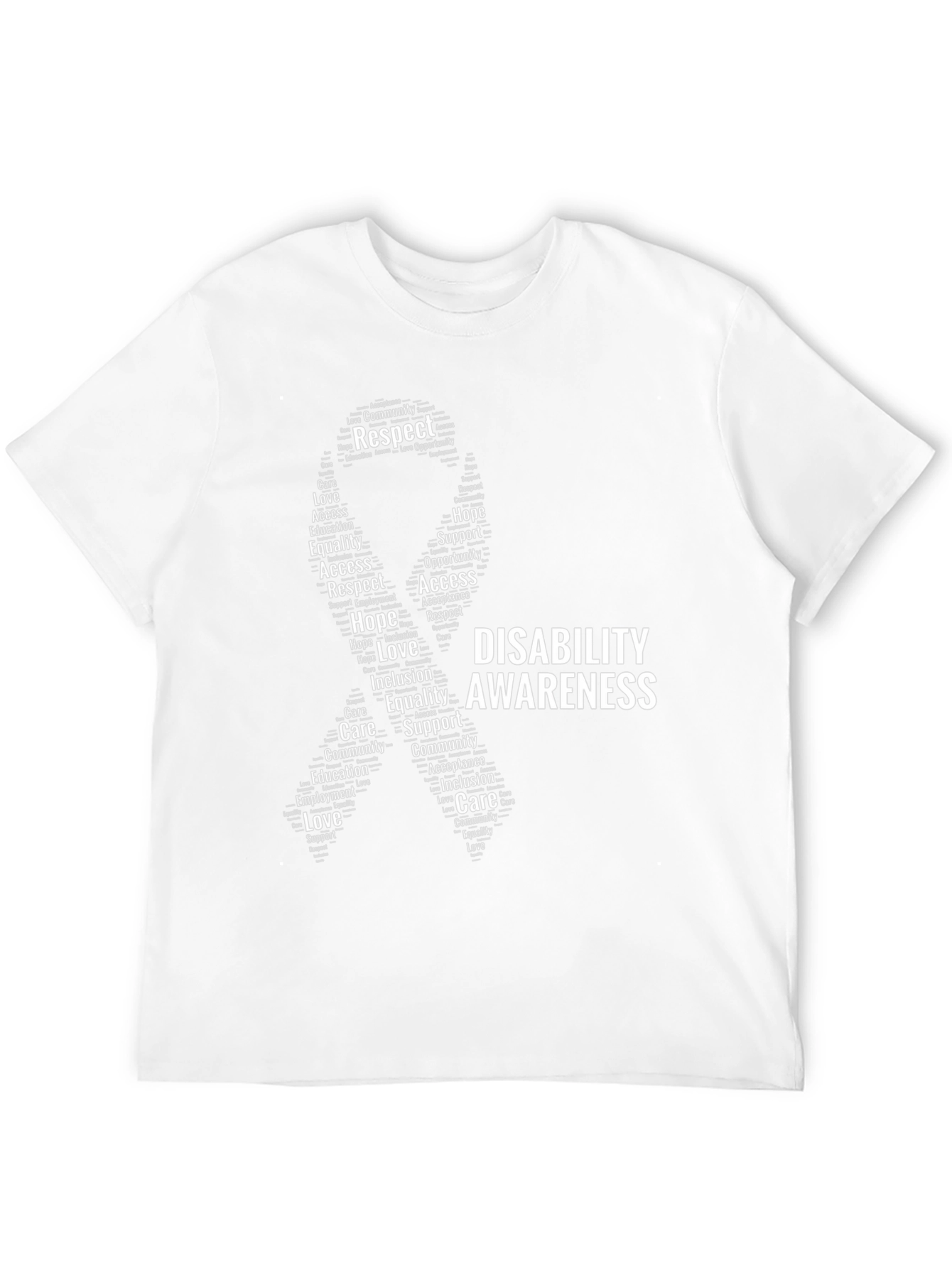 Disability Awareness Ribbon Word Art T-Shirt