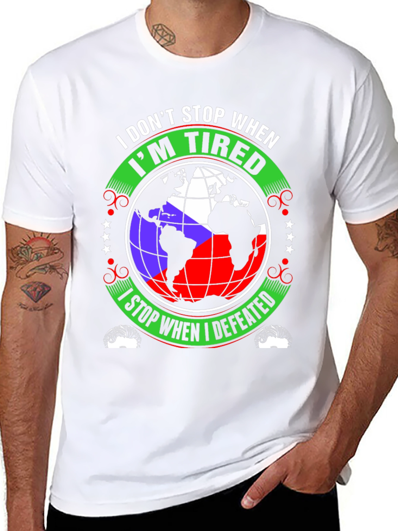 Tired Defeated Globe Graphic T-Shirt