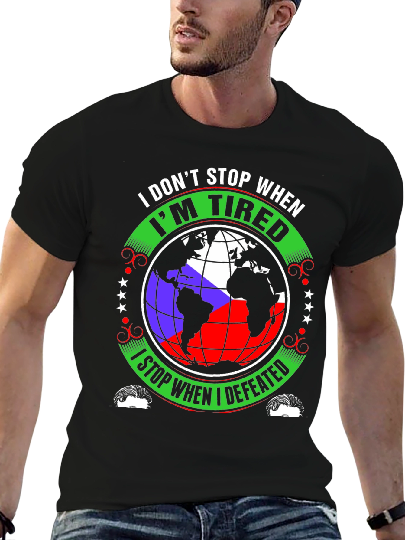 Tired Defeated Globe Graphic T-Shirt